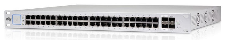  Switch PoE 48-Puertos - Ubiquiti UniFiSwitch US-48-500W / 2-SFP+ 10G | 2109 - Switch PoE Administrable, 48-Puertos Gigabit Ethernet (PoE+/PoE Pasivo 24V), 2-Puertos SFP+ 10G, 2-Puertos SFP Gigabit, Conmutación 140 Gbps, Tasa de reenvío 104.16Mbps