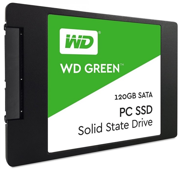 Disco SSD SATA - WD Green  WDS120G2G0A / 120GB | Western Digital, Unidad de Estado Solido, Formato 2.5'', Tecnología SLC, Interface SATA III 6 Gb/s, Velocidad de lectura secuencial hasta 545 MB/s 