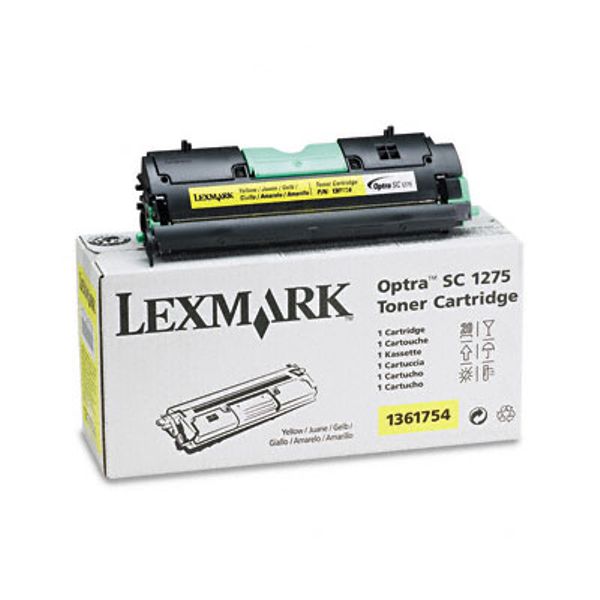 Toner Original - Lexmark 1361754 Amarillo | Para uso con Impresoras Lexmark SC 1275, SC 4050 Lexmark 1361754  Rendimiento Estimado 3.500 Páginas con cubrimiento al 5%