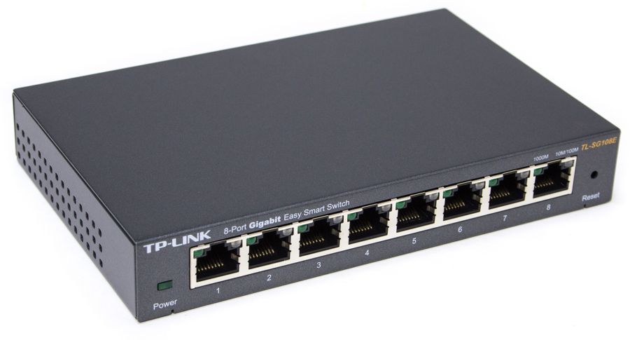 Switch  8 Puertos - TP-Link TL-SG108E | 2307- TL-SG108E / Switch Inteligente con 8-Puertos LAN Gigabit, Funciones de Capa 2, Conmutación: 16 Gbps, Procesamiento 11.9Mpps, Tabla MAC: 4K, Memoria de Buffer: 1.5 MB, Jumbo Frame: 15 KB, 32 VLANs, QoS